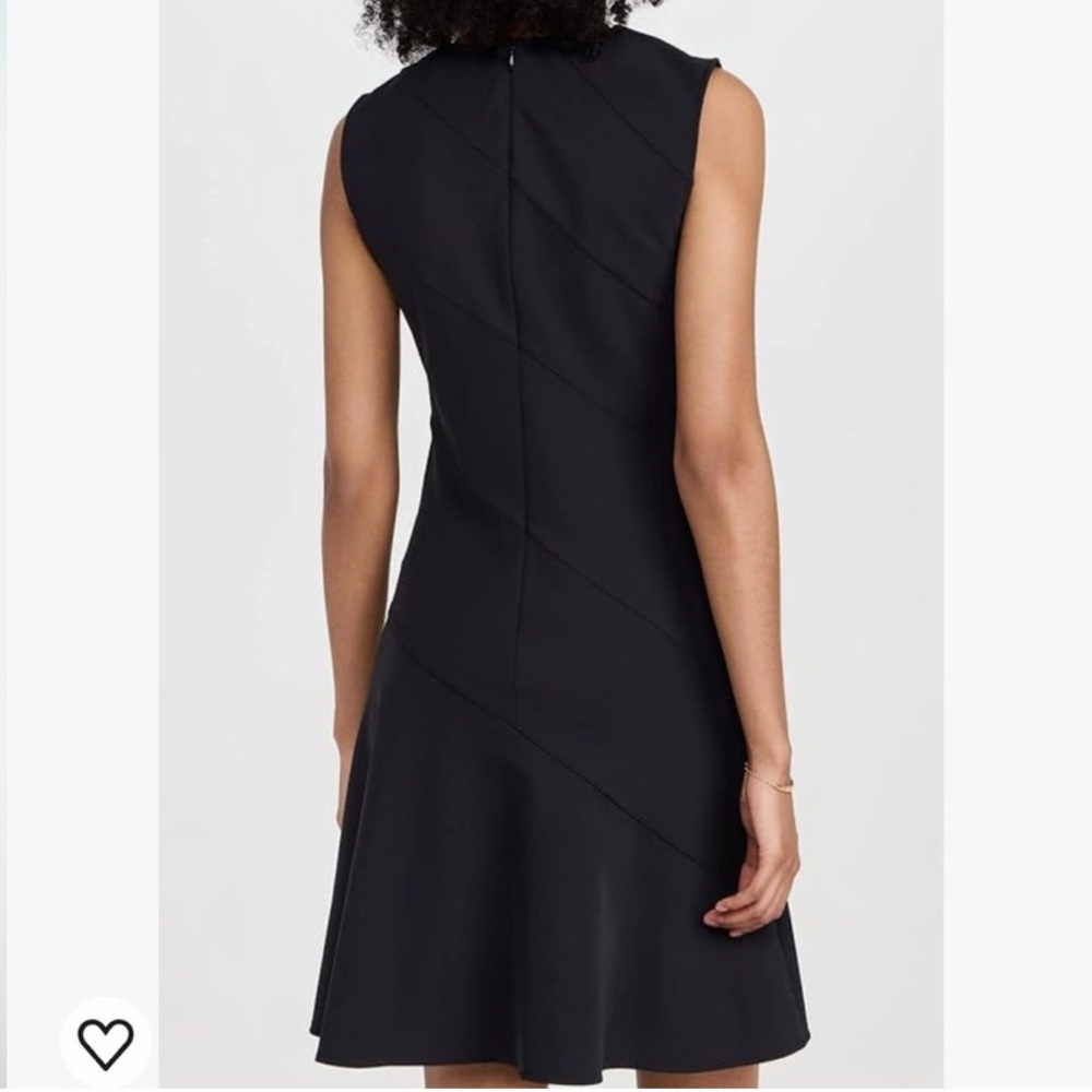 THEORY Black Precision Ponte Diagonal Drape Sheath Dress Size 10 - Picture 3 of 11